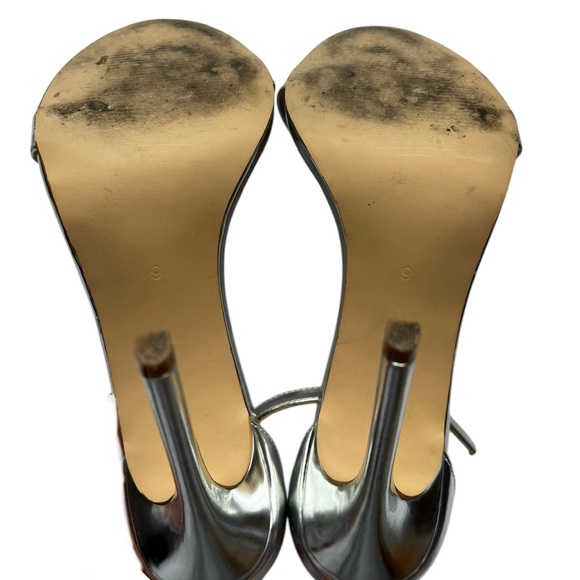 Silver Stiletto High Heels Size 9 - Picture 4 of 9